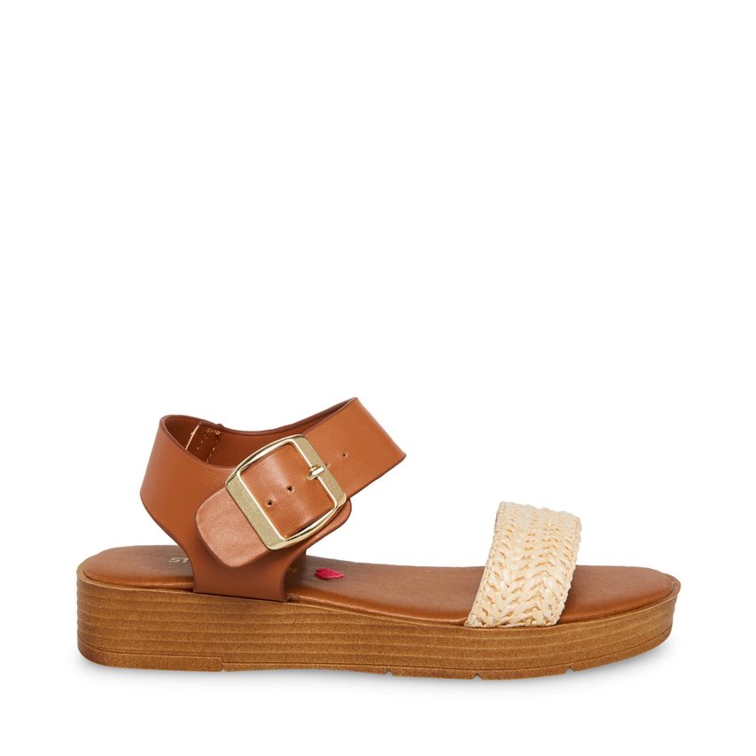 Sandalias de Plataforma Steve Madden Jdestind Raffia Niños Marrones | ES OZ4E6S